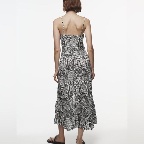 ZARA PRINTED RUSTIC MIDI DRESS - Picture 4 of 7